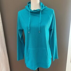 Chaps Sport Teal Solid thermal Hoodie Sweater, Long Sleeve, Size Medium